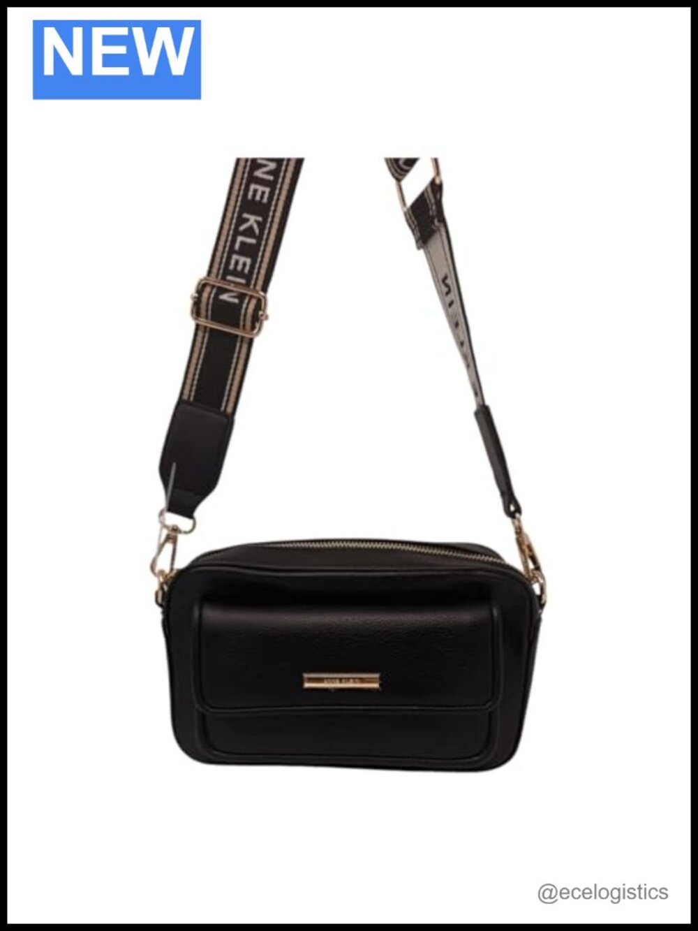 Faux Leather Belted Camera Crossbody Bag Purse
